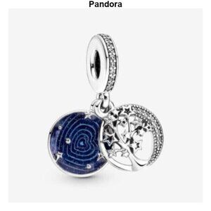 Pandora Double Dangle Tree & Galaxy Moon Charm